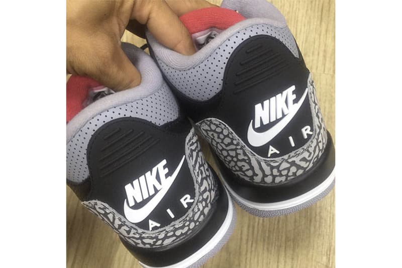 Air Jordan 3「Black Cement」2018 年復刻版本諜照一覽