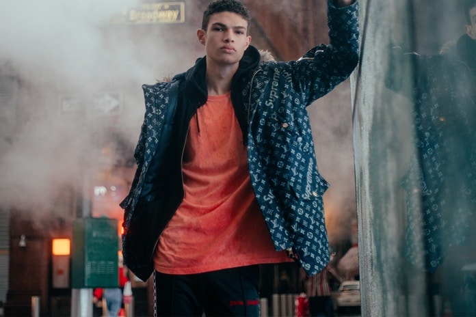 Noah Luis Brown 專屬 Supreme x Louis Vuitton 丹寧 Monogram 皮草 Parka