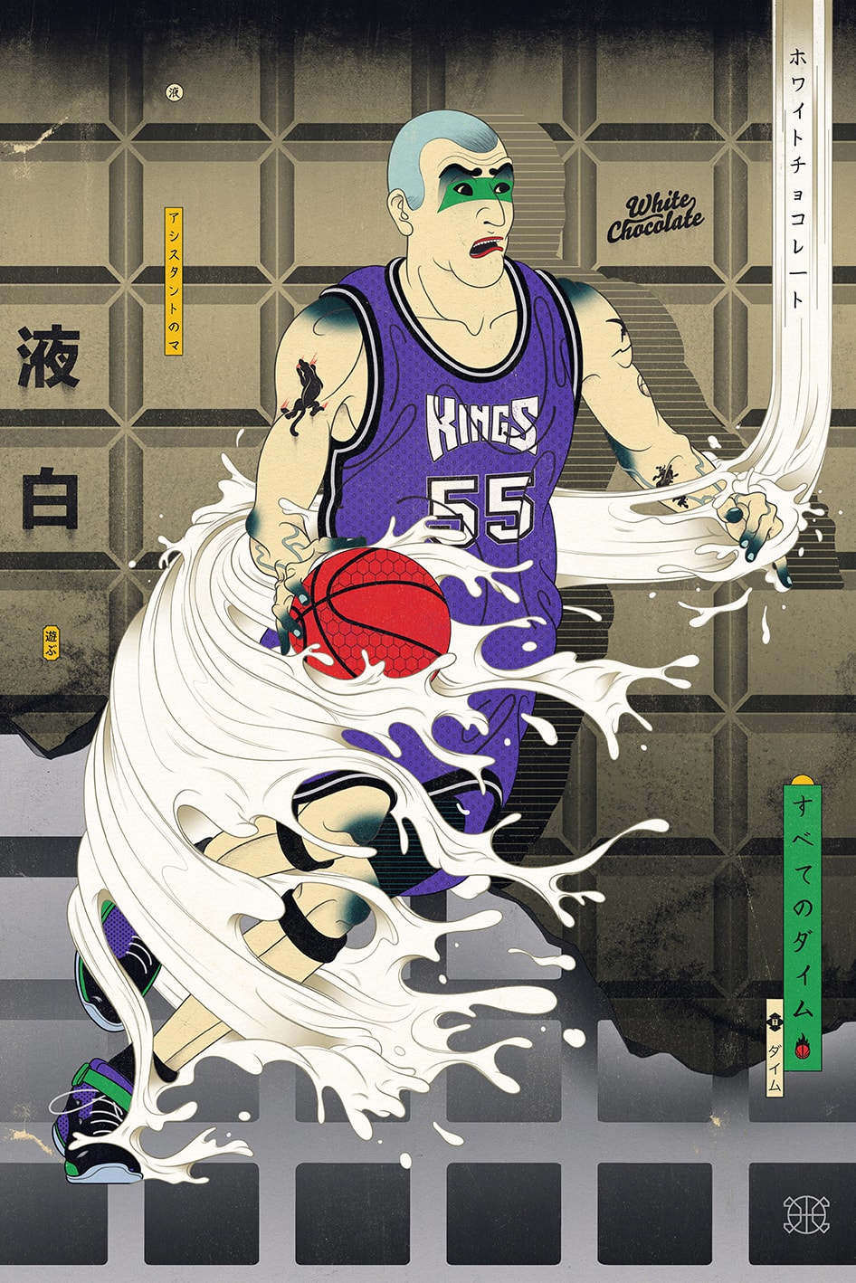 藝術家 Andrew Archer 以籃球為主題創作日本版畫