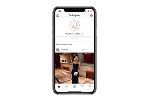 Instagram 在首頁中新增「推薦」功能