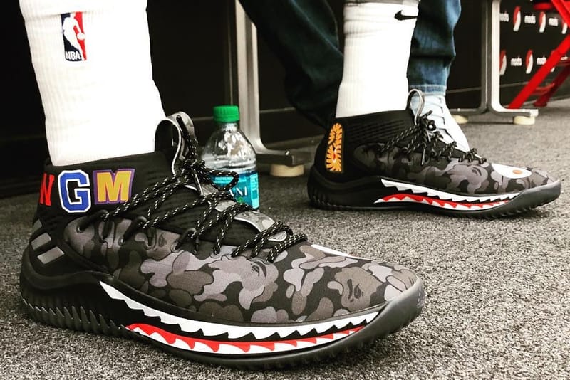 Damian Lillard 率先上腳 BAPE x adidas Dame 4 聯名設計
