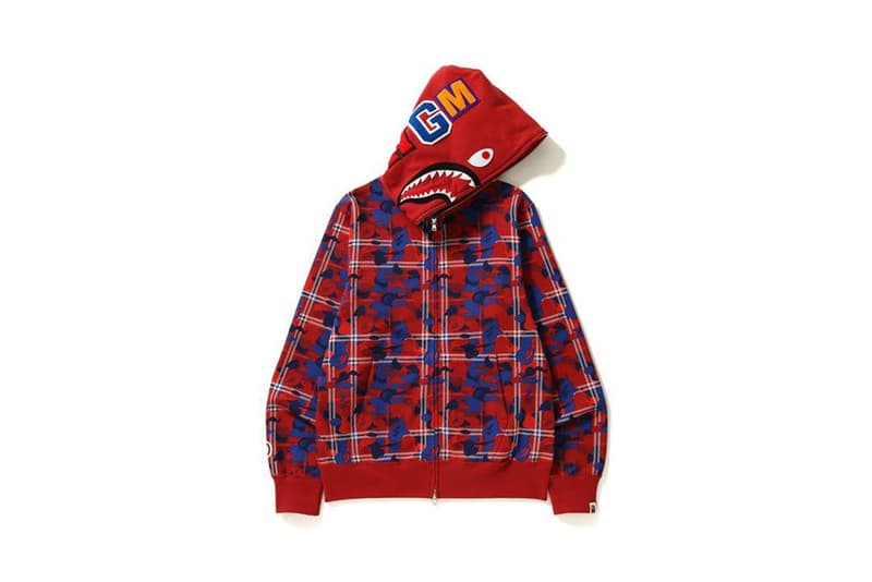 BAPE 推出全新「Check Camo」格紋迷彩 Shark Hoodie