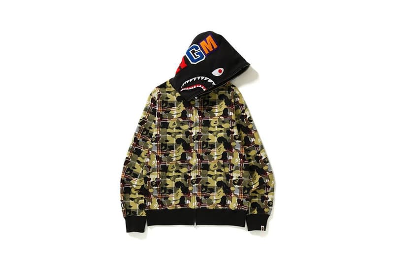 BAPE 推出全新「Check Camo」格紋迷彩 Shark Hoodie