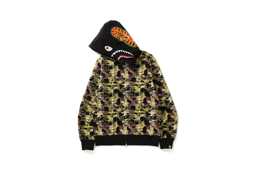 BAPE 推出全新「Check Camo」格紋迷彩 Shark Hoodie