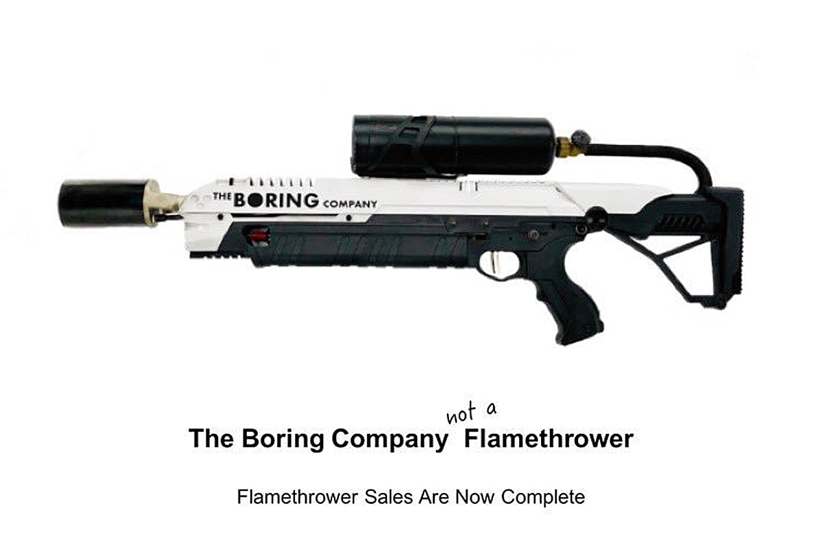 Elon Musk 準備以幽默方式解決 The Boring Company 火焰噴射器海關問題