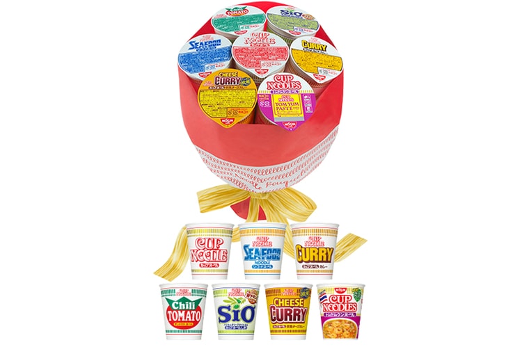 日清推出情人節泡麵花束