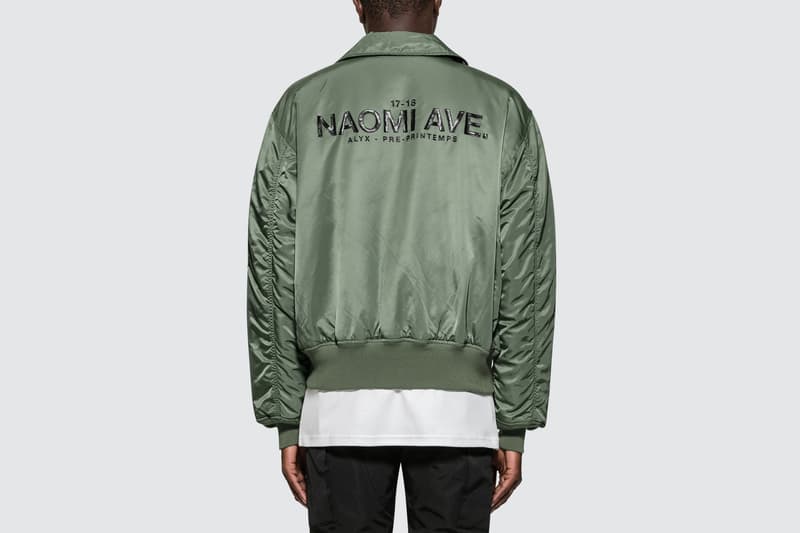 ALYX x Alpha Industries「Naomi Ave」聯名 Bomber Jacket 正式上架