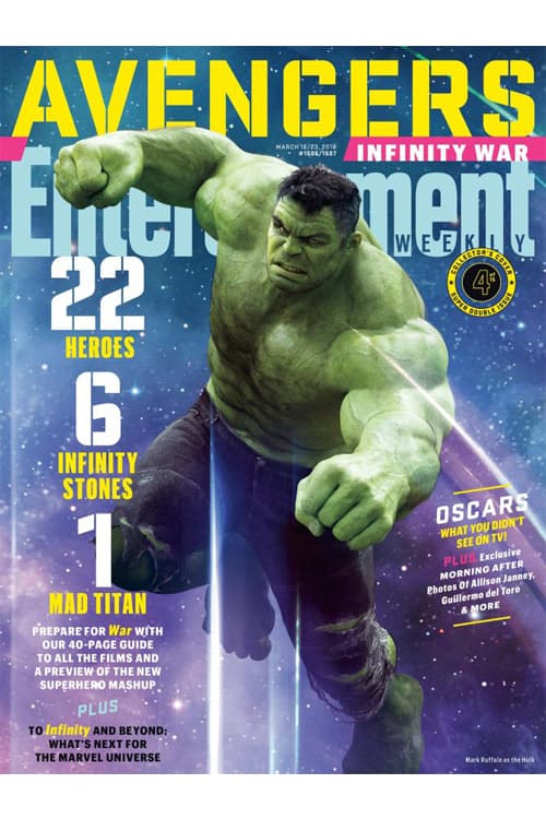 《Avengers: Infinity War》全員登上《Entertainment Weekly》最新一期封面