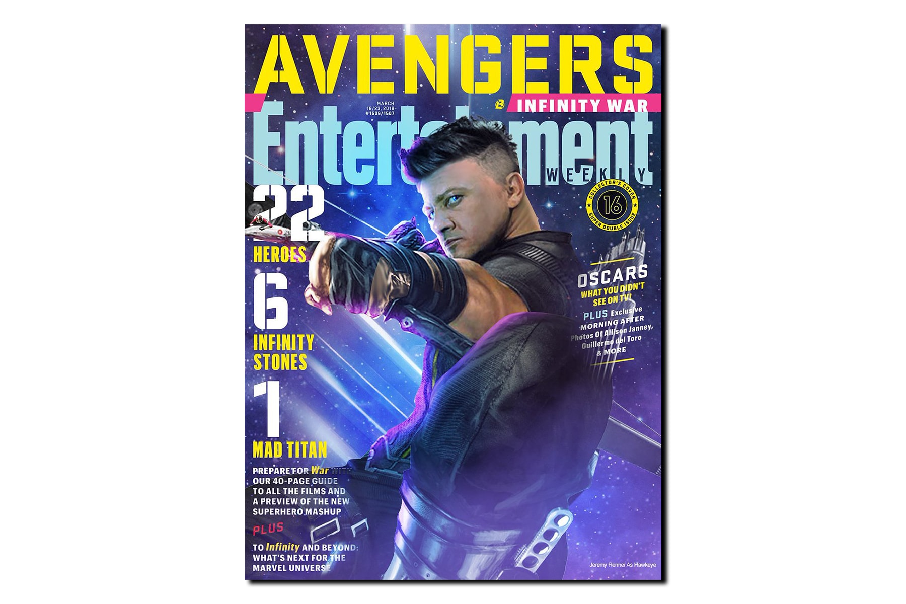 Jeremy Renner 自嘲分享 Hawkeye 版本的《Entertainment Weekly》封面