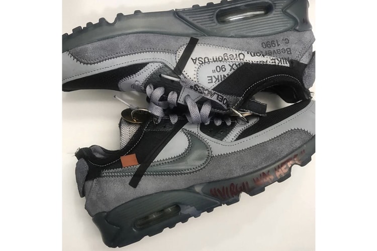 疑似 Virgil Abloh x Nike Air Max 90 黑色版實物曝光