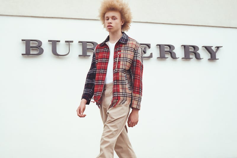 clothsurgeon 將 Burberry 復古格紋圍巾改造成拼接夾克