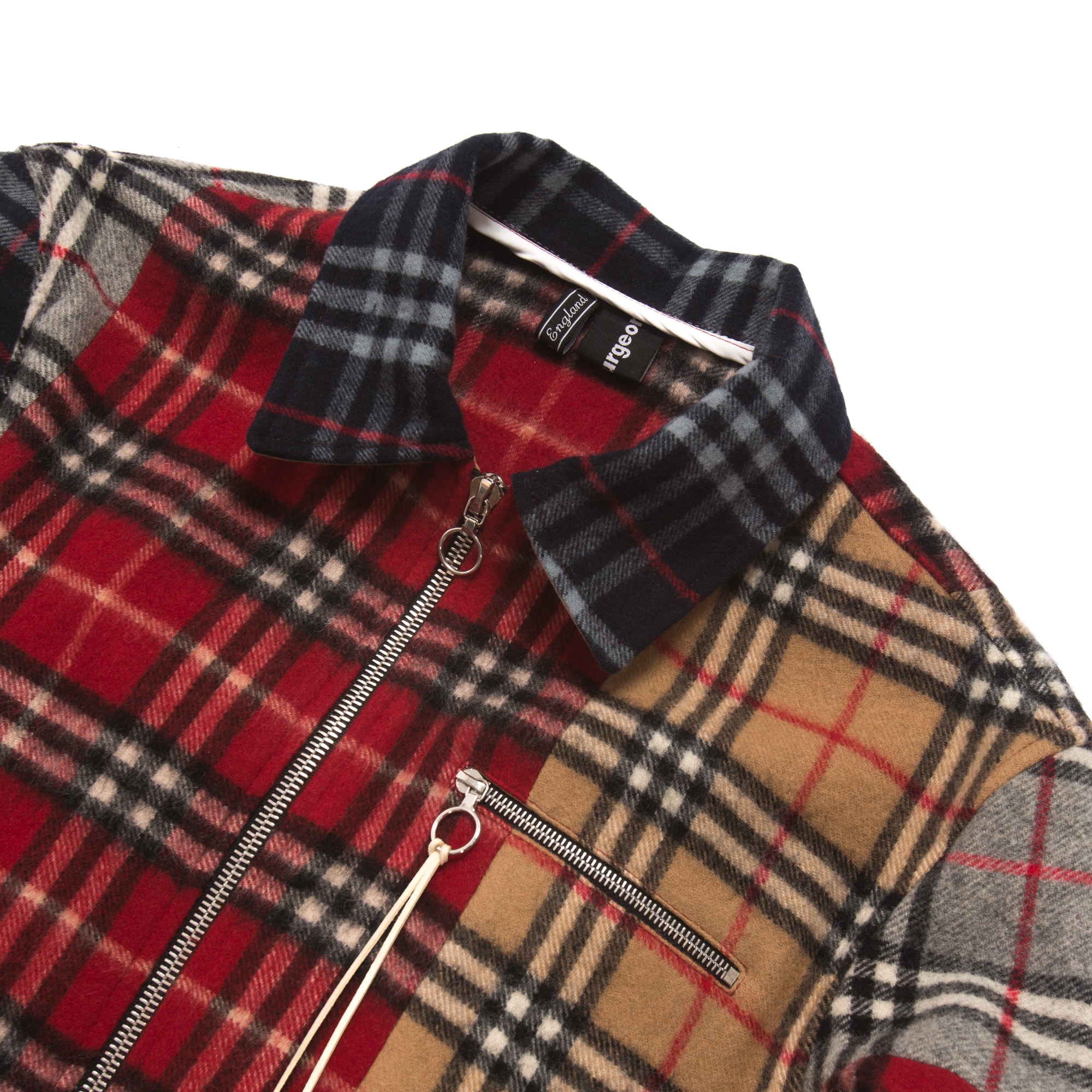 clothsurgeon 將 Burberry 復古格紋圍巾改造成拼接夾克