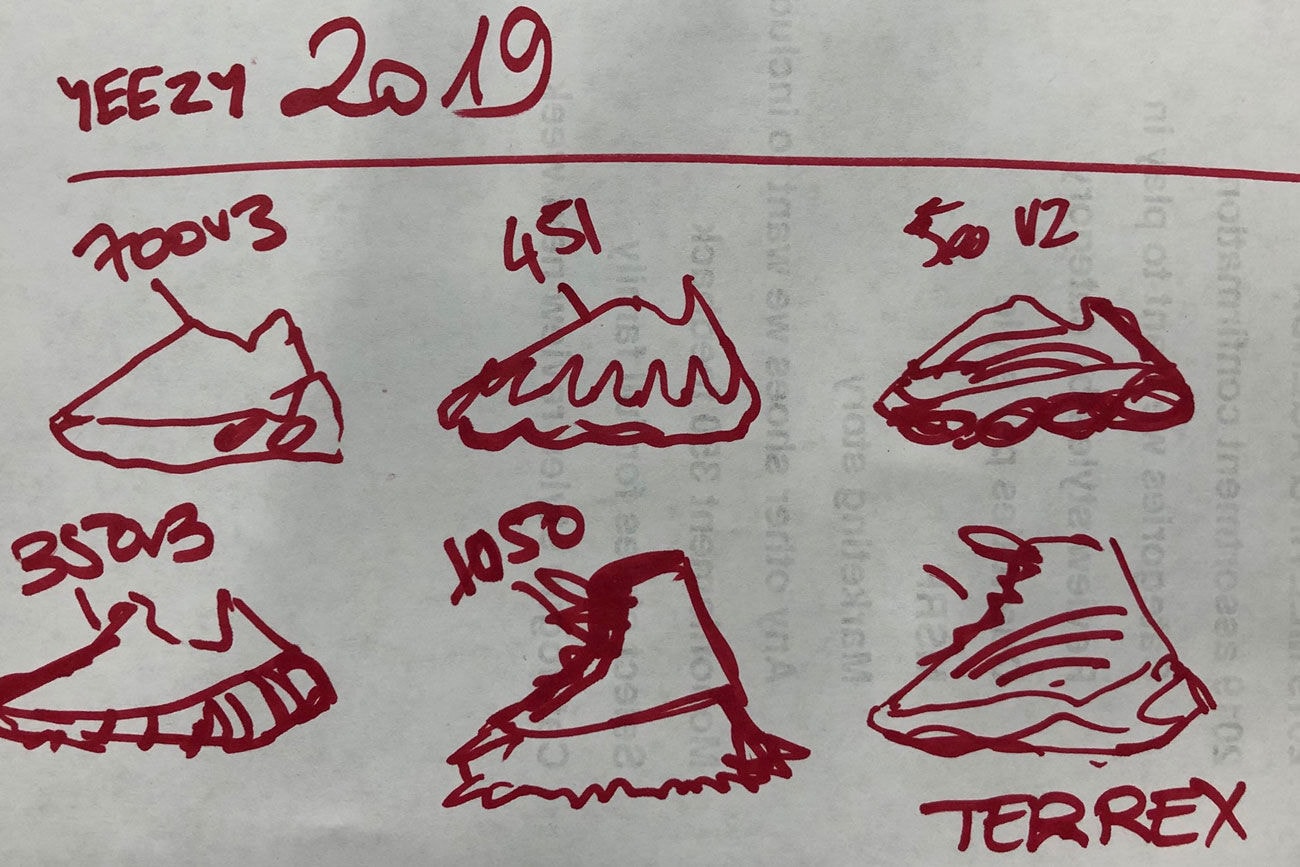 Kanye West 公開 2019 全新 YEEZY 鞋款系列設計草圖