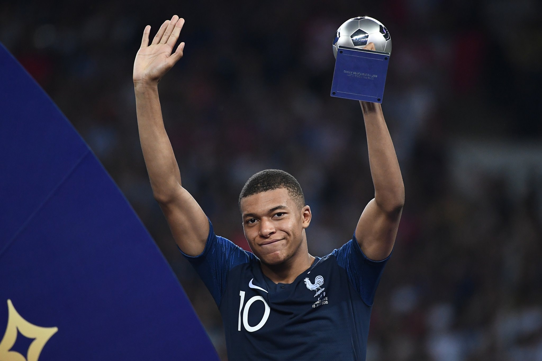 2018 世界盃－法國隊人氣前鋒 Kylian Mbappe 奪最佳年輕球員獎