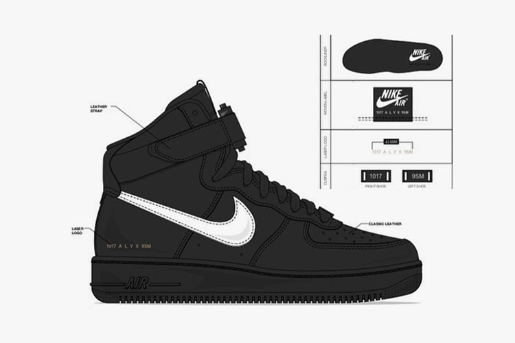 1017 ALYX 9SM x Nike 全新聯名 SF-AF1 Mid 系列設計圖公開