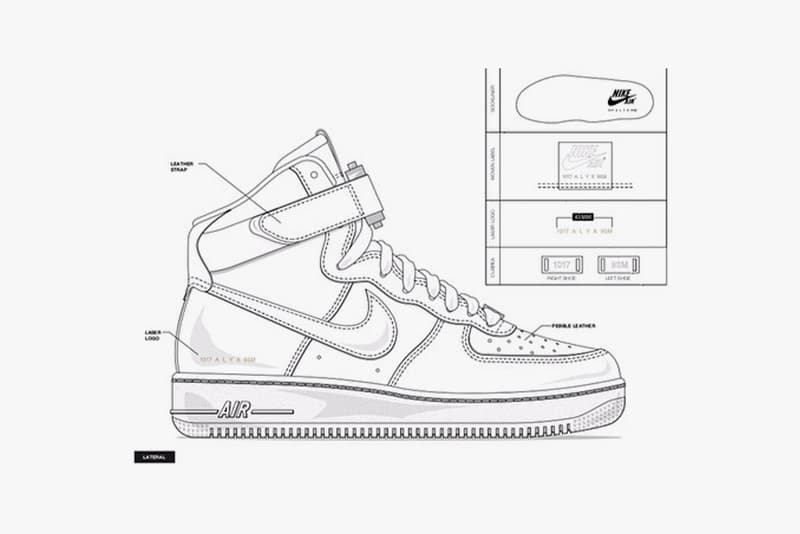 1017 ALYX 9SM x Nike 全新聯名 SF-AF1 Mid 系列設計圖公開