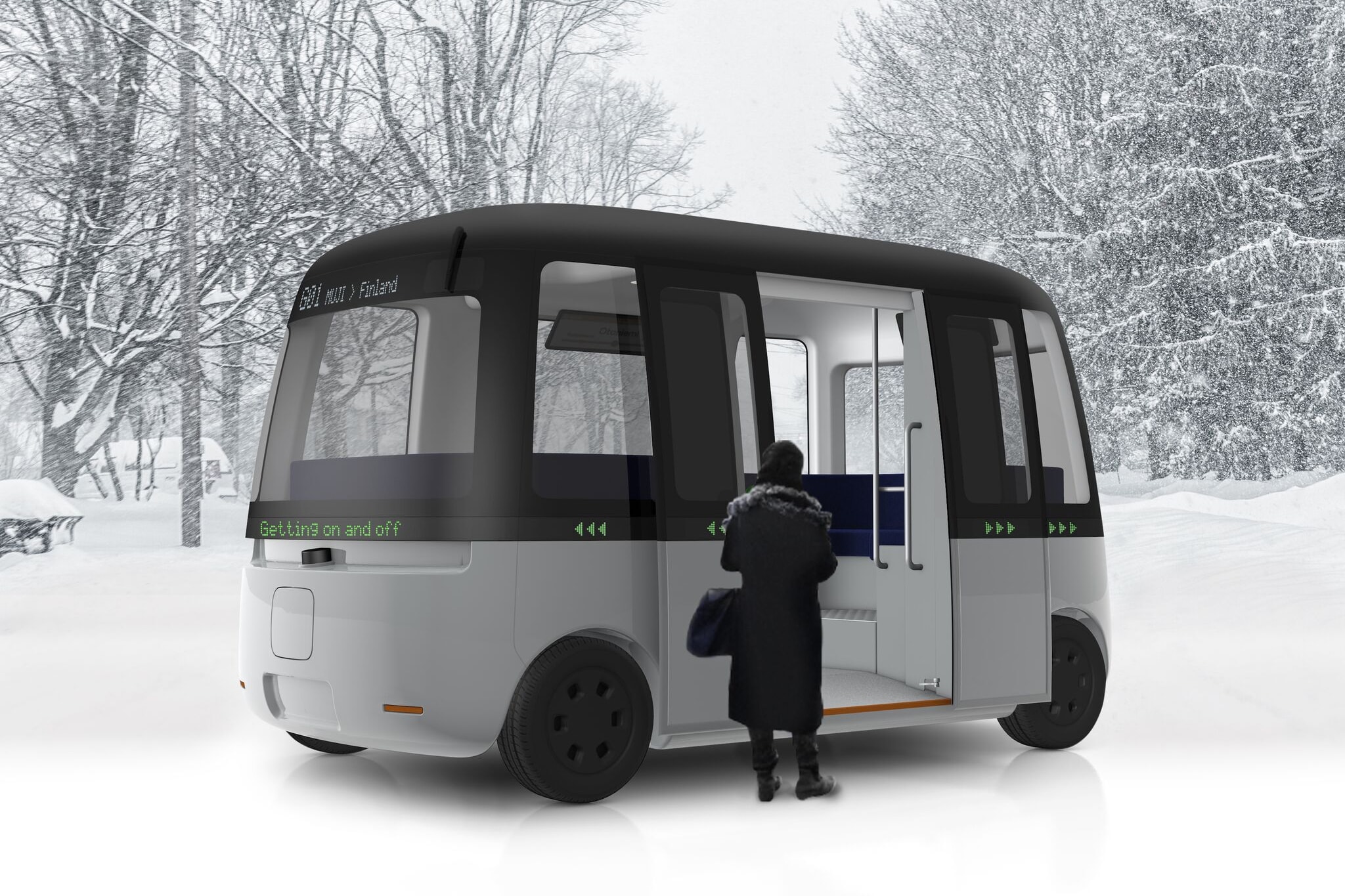 MUJI 與芬蘭自動駕駛公司 Sensible 4 打造首部全天候穿梭巴士