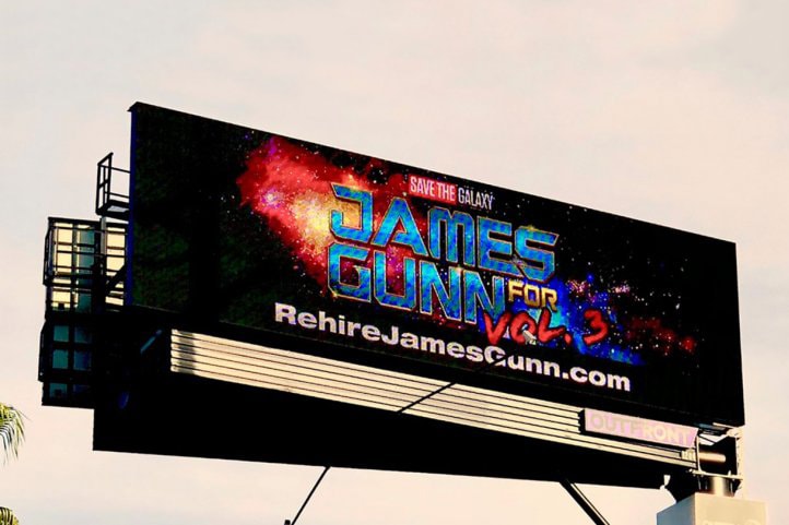 拯救銀河！美國迪士尼樂園附近出現重新聘回 James Gunn 廣告牌