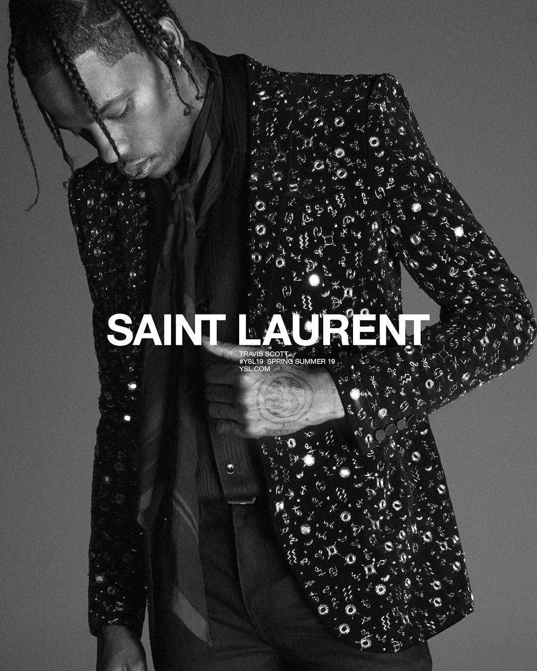 Travis Scott 演繹 Saint Laurent 2019 春夏系列宣傳廣告