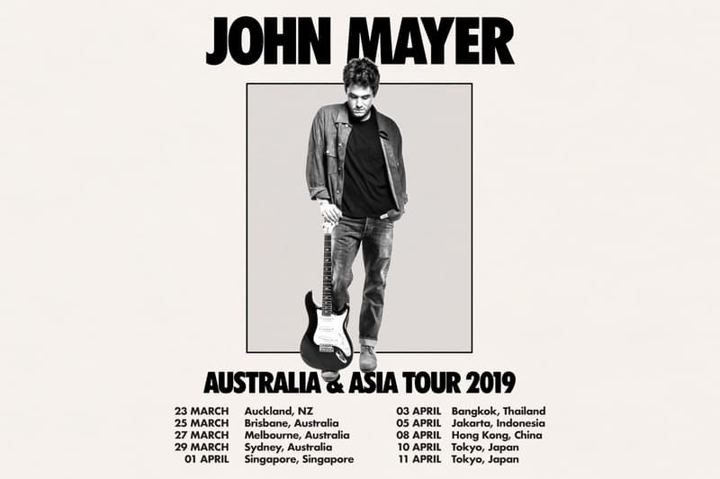 John Mayer 澳洲及亞洲巡迴演唱會時間表確認