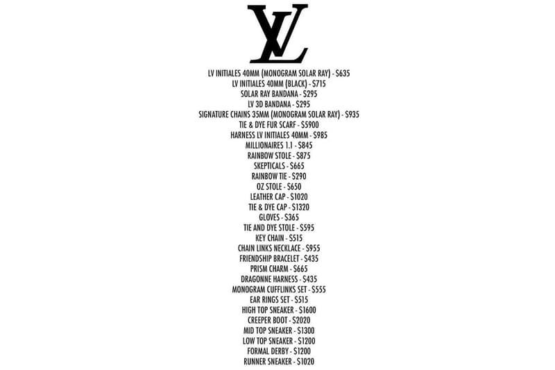 完整揭示 Virgil Abloh 首個掌舵 Louis Vuitton 系列價位