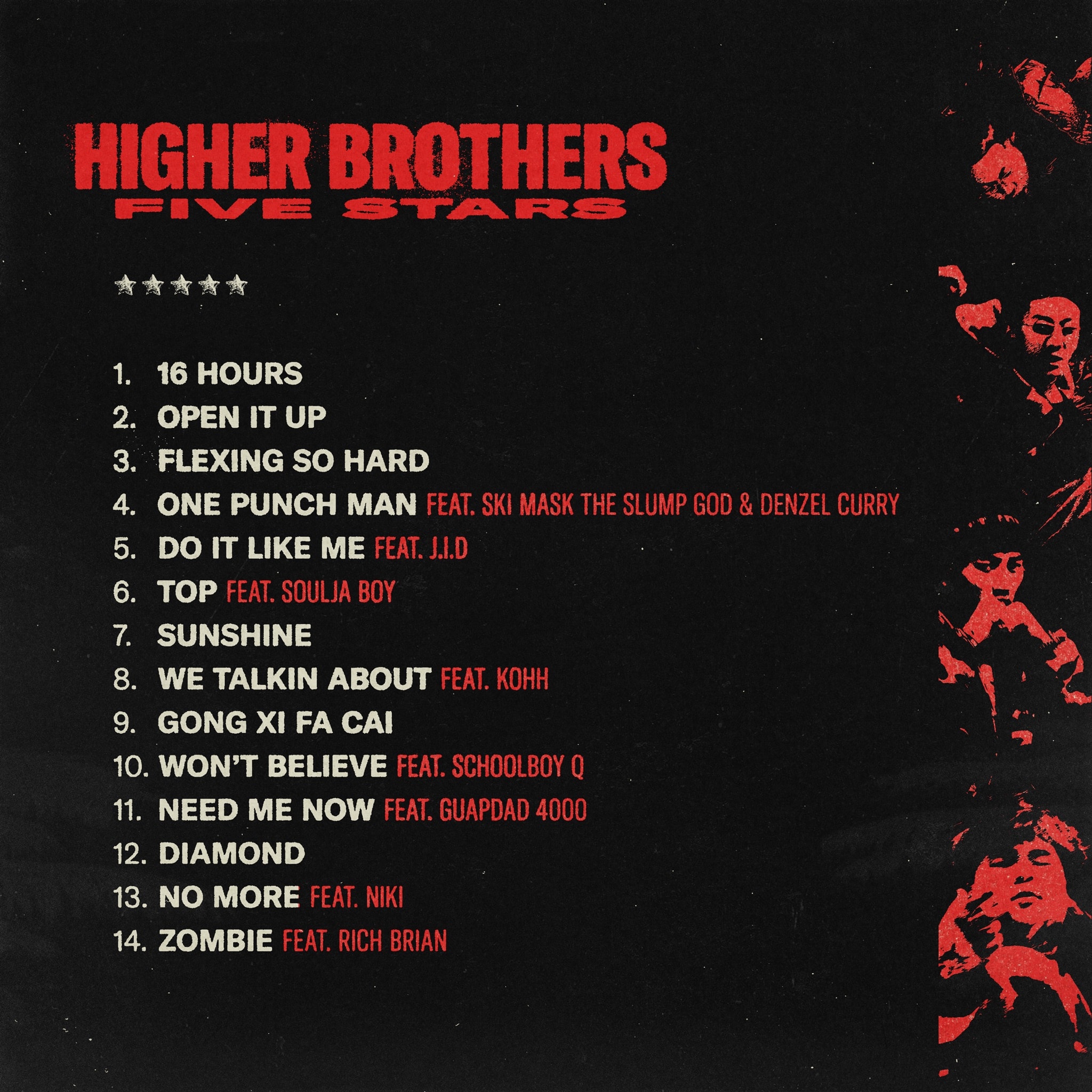 Higher Brothers  全新專輯《Five Stars》即將正式上線