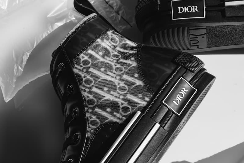 獨家近賞 Dior B23 Oblique 全新黑色版高筒運動鞋