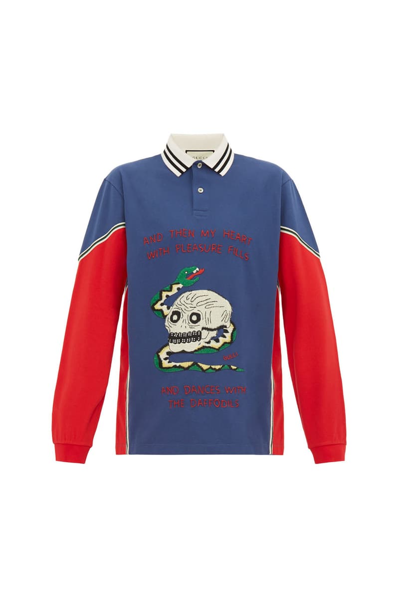 Gucci 全新 Skull and Snake-Appliqué 長袖 Polo 衫上架