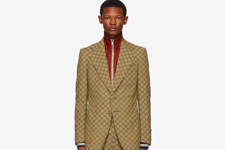 Gucci 推出 GG Logo 印花西服套裝和棒球帽