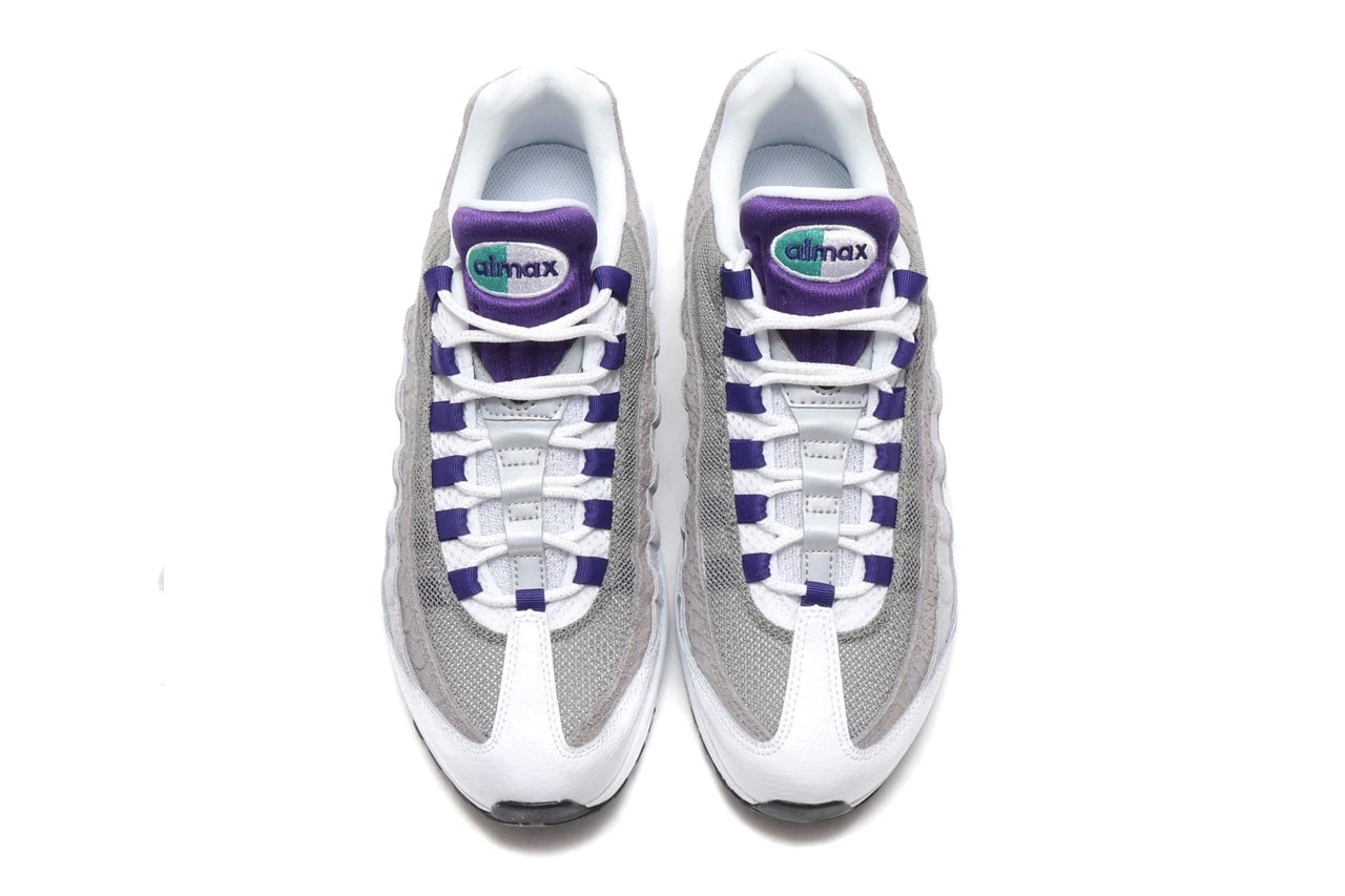 Nike 推出 Air Max 95 OG 配色「White/Court Purple」蛇紋鞋型