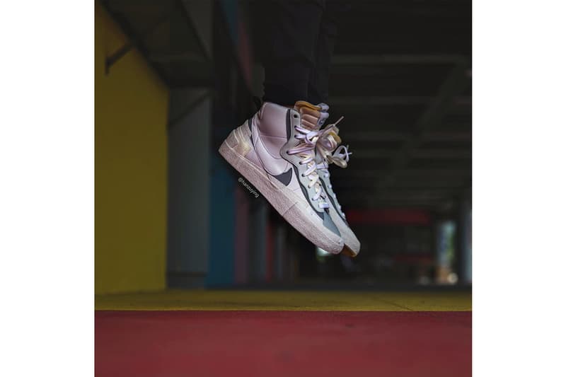 近賞 sacai x Nike 全新聯乘 Blazer with the Dunk 鞋款白灰配色上腳圖輯