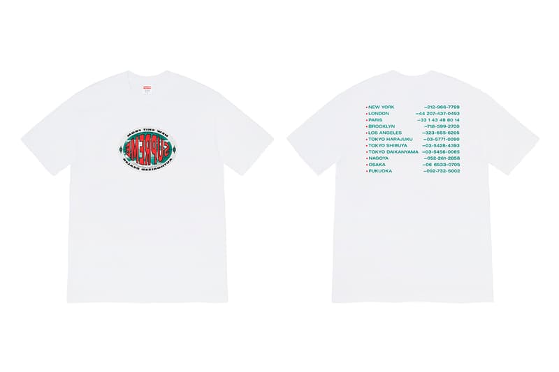 Supreme 正式發佈 2019 秋冬 T-Shirt 系列