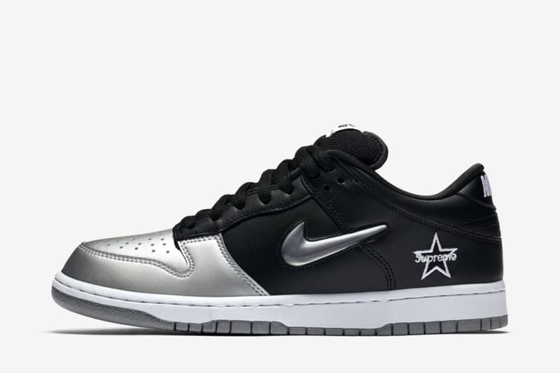 Supreme x Nike SB Dunk Low 最新聯乘配色「Black/Metallic Silver」搶先曝光