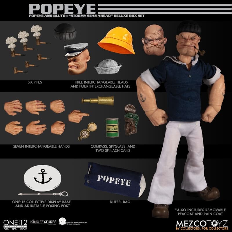 童年回憶 − 玩具品牌 MEZCO 推出「Popeye & Bluto」雙人組合套裝公仔