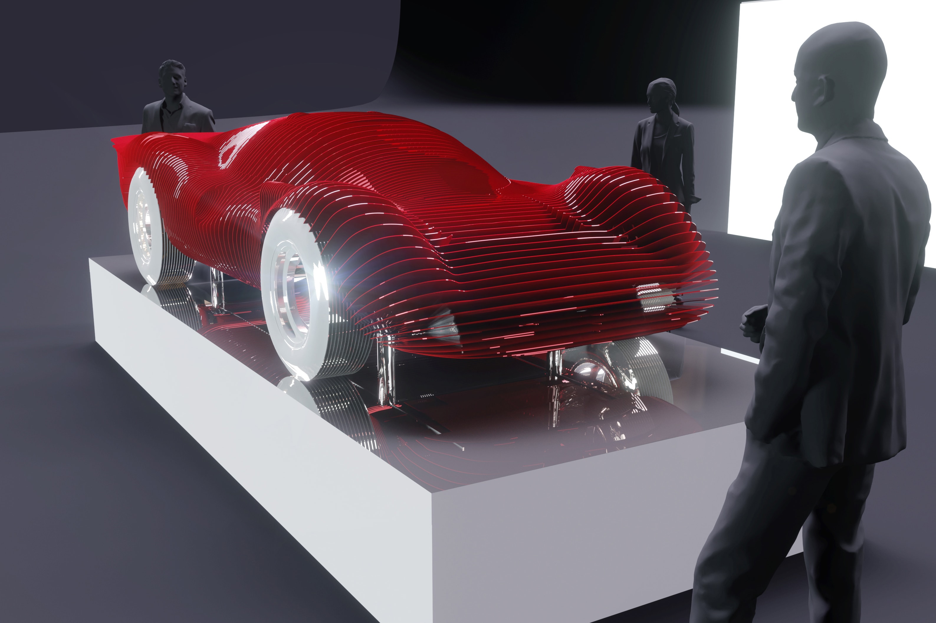 法國藝術家 Antoine Dufilho 打造 Ferrari 330 P4 光影鋁製雕像