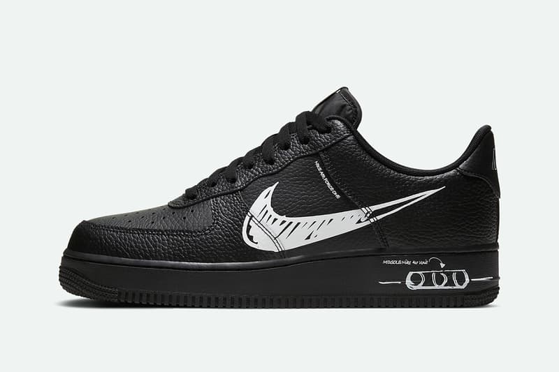 Nike Air Force 1 Sketch 手绘风格全黑版本即将推出 Hypebeast