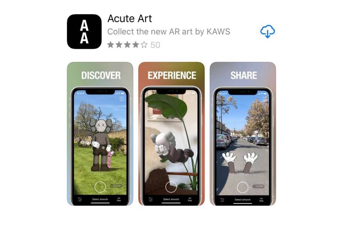 KAWS x Acute Art 擴增實境 App 全新作品正式開放免費下載