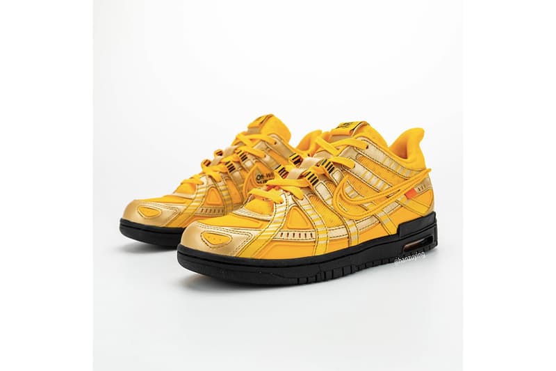 率先預覽 Off-White™ x Nike Air Rubber Dunk 最新配色「University Gold」