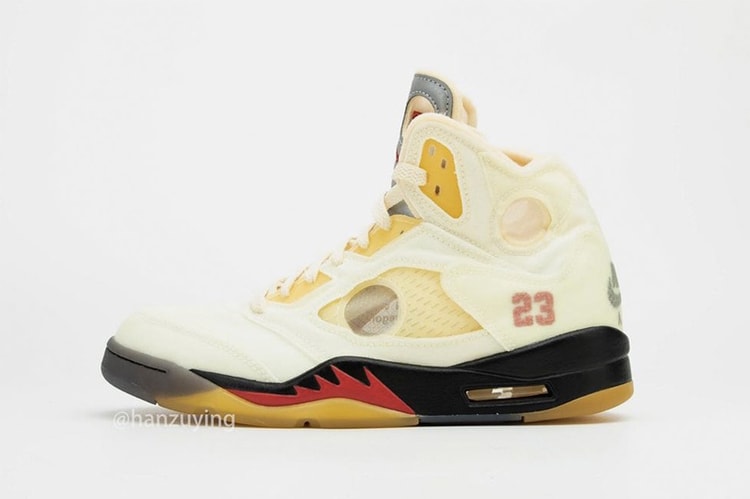Off-White™ x Air Jordan 5 最新聯名配色「Sail」高清圖輯正式曝光