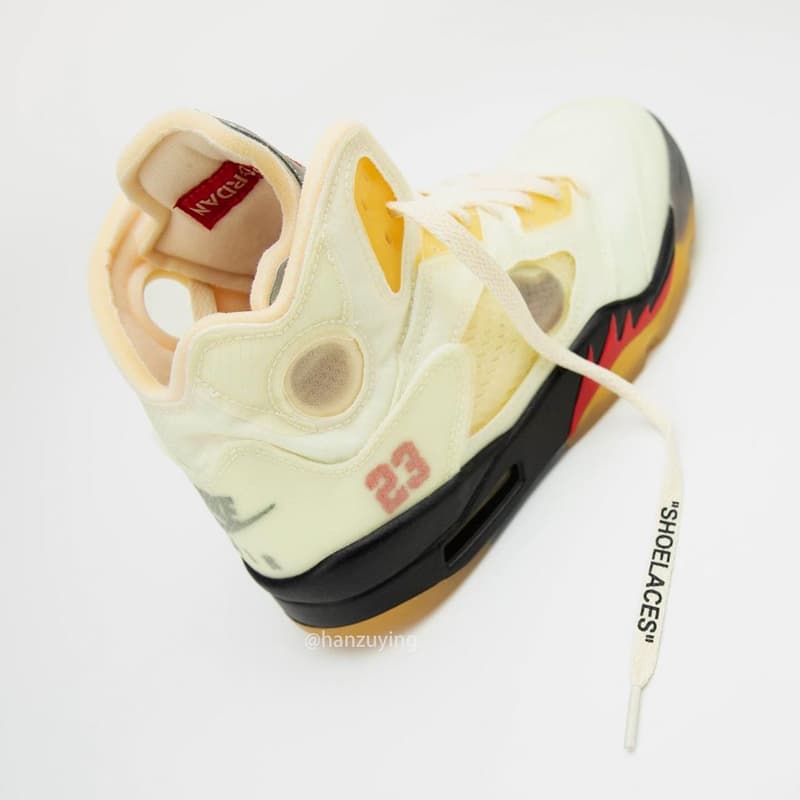 Off-White™ x Air Jordan 5 最新聯名配色「Sail」高清圖輯正式曝光