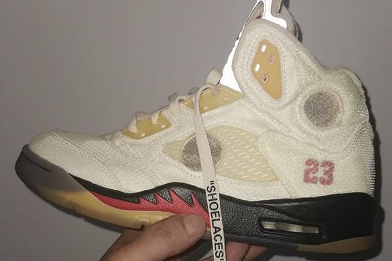 Off-White™ x Air Jordan 5 最新配色「Sail」全新近照圖輯曝光