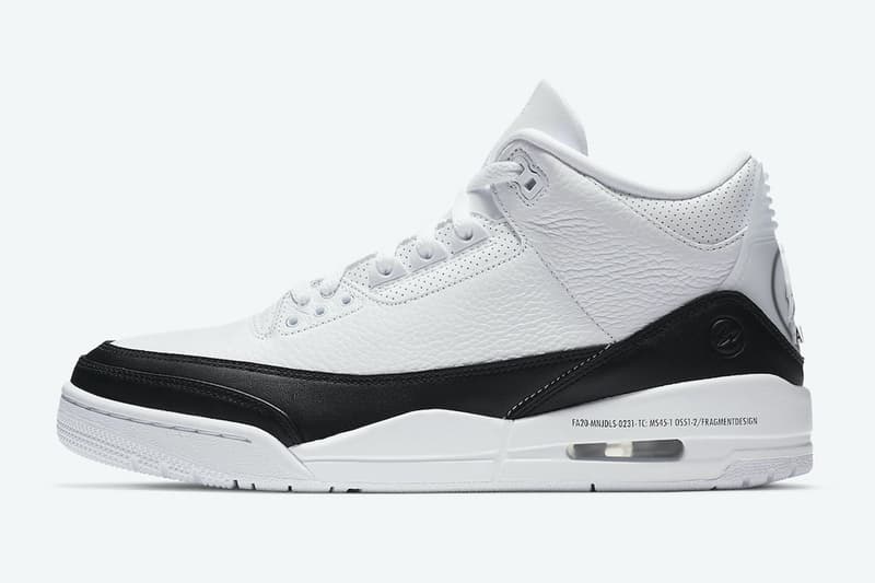 fragment design x Air Jordan 3 最新聯名鞋款官方圖輯正式登場