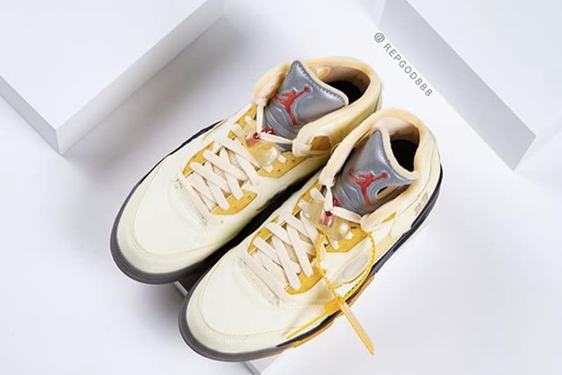 Off-White™ x Air Jordan 5 話題聯名配色「Sail」高清近賞圖輯再曝光