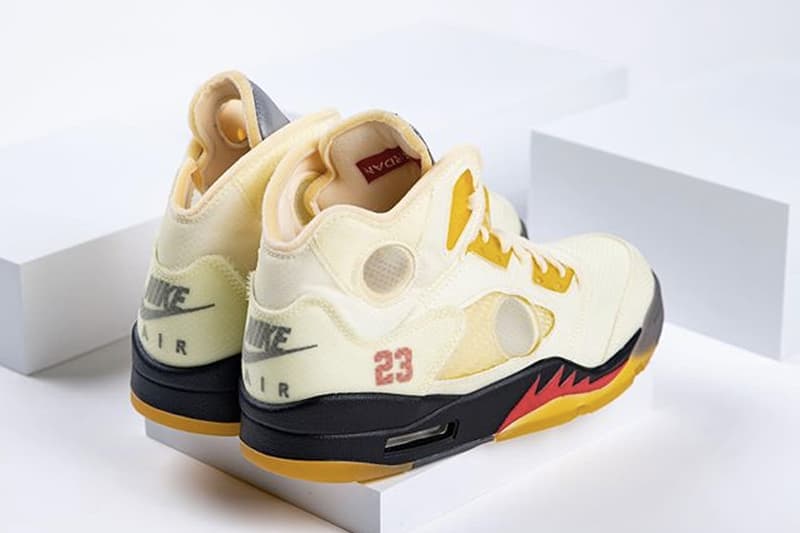 Off-White™ x Air Jordan 5 話題聯名配色「Sail」高清近賞圖輯再曝光