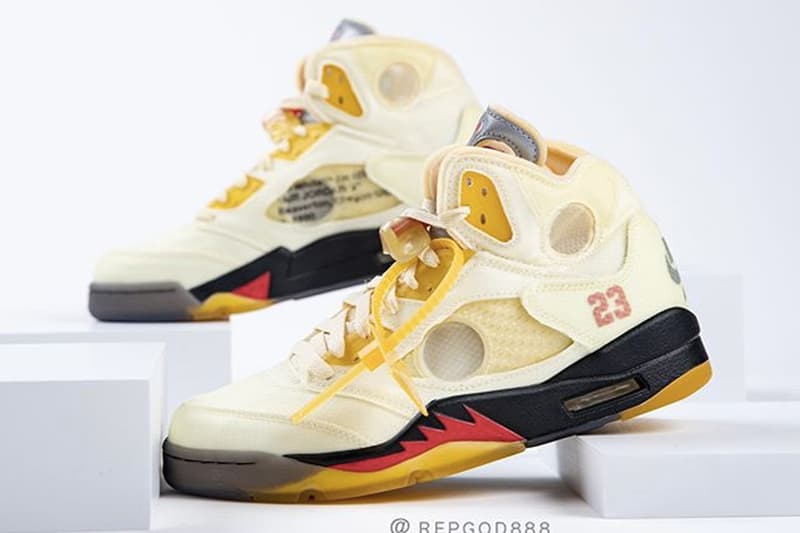 Off-White™ x Air Jordan 5 話題聯名配色「Sail」高清近賞圖輯再曝光