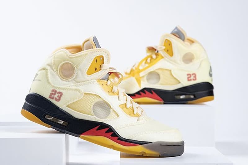 Off-White™ x Air Jordan 5 話題聯名配色「Sail」高清近賞圖輯再曝光