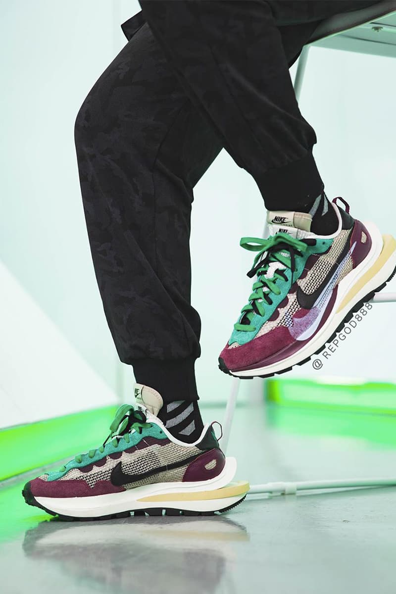 率先近賞 sacai x Nike Vaporwaffle 紫綠配色上腳圖輯