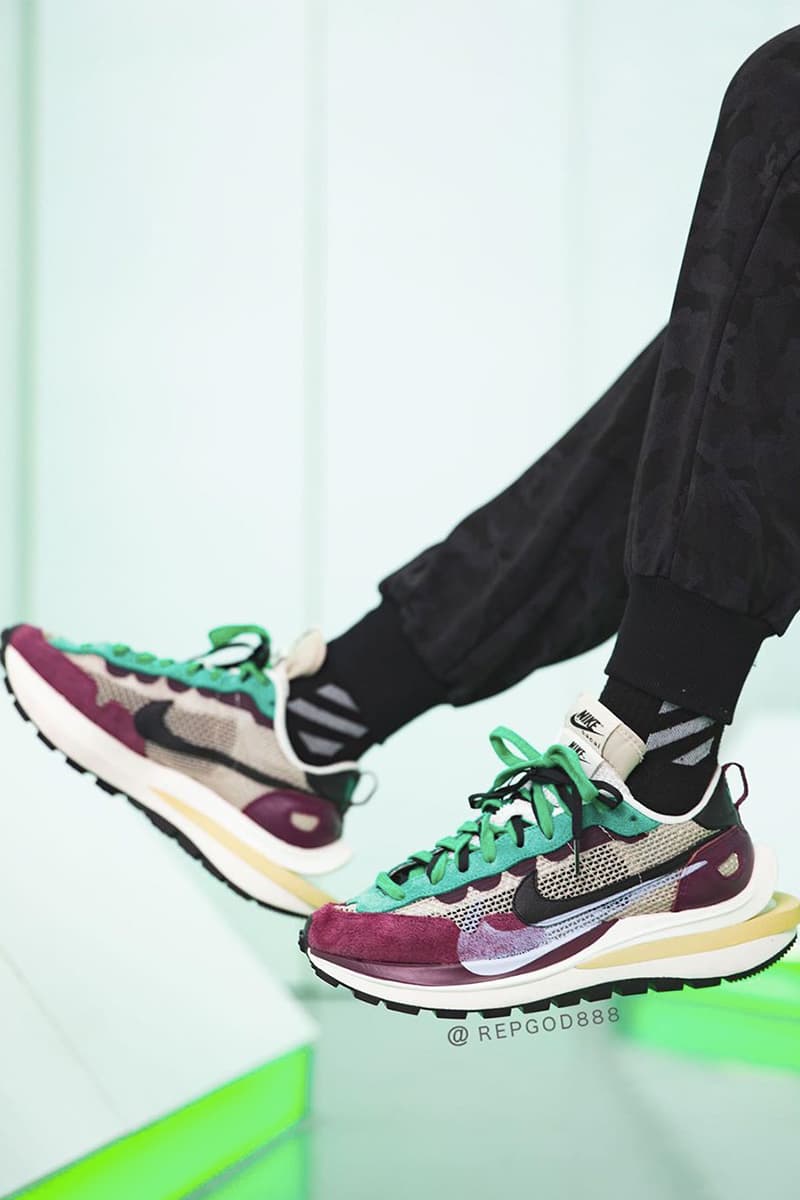 率先近賞 sacai x Nike Vaporwaffle 紫綠配色上腳圖輯