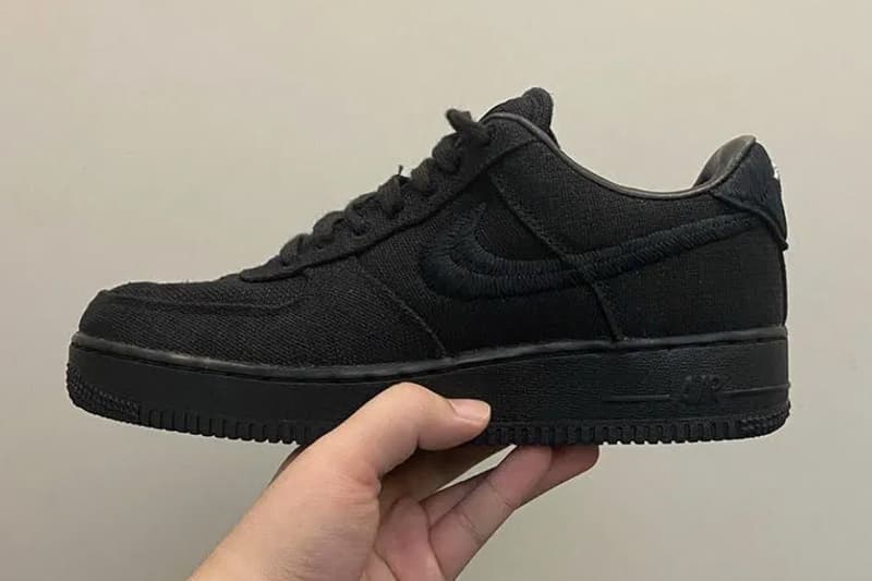 率先近覽完整 Stüssy x Nike Air Force 1 全新聯乘鞋款全黑配色