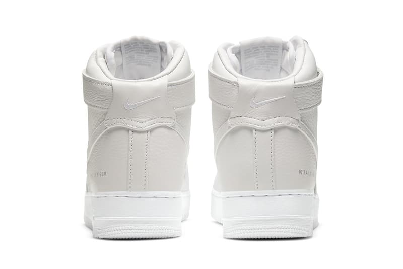 1017 ALYX 9SM x Nike Air Force 1 最新聯乘全白配色官方圖輯發佈